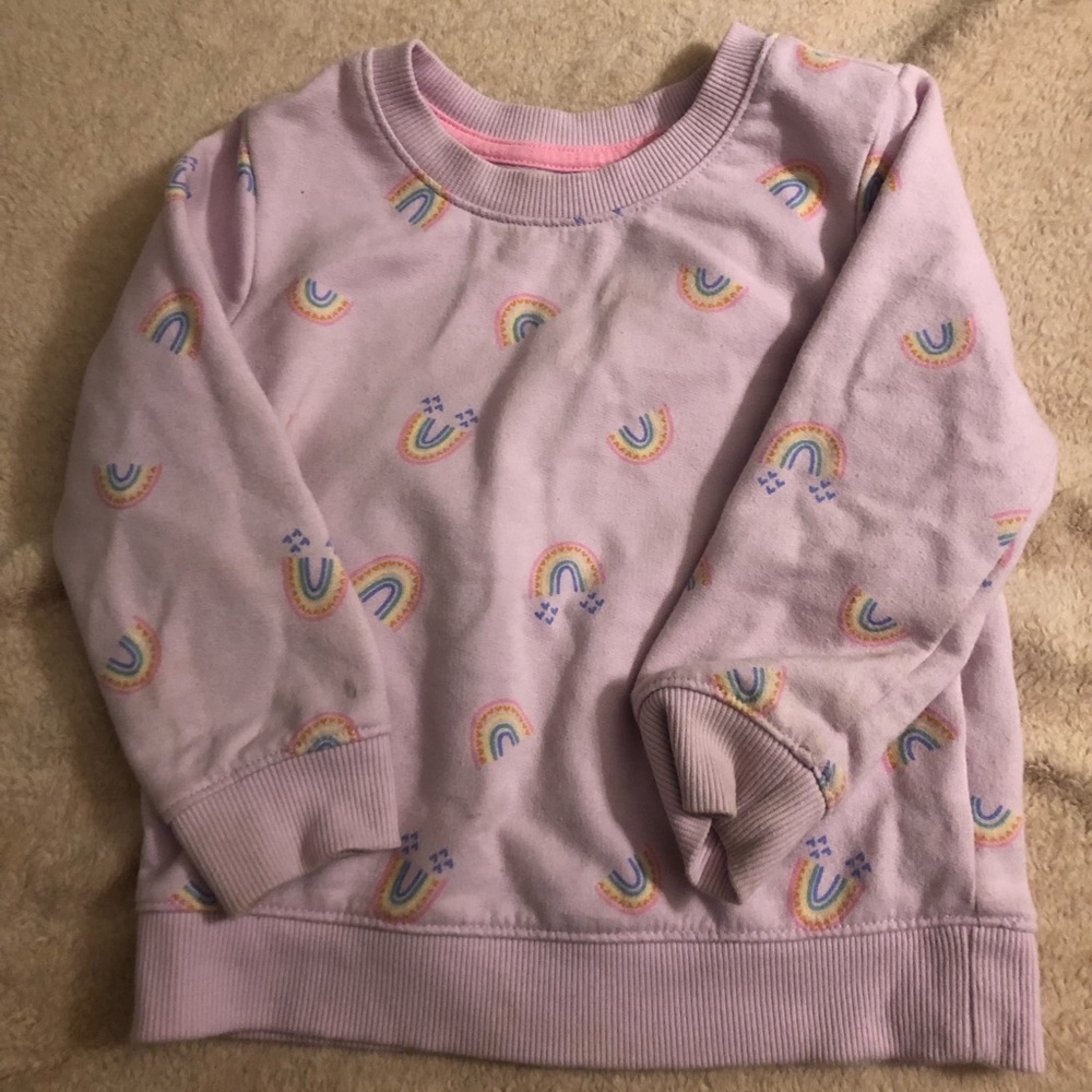 Cat & Jack 2T purple rainbow sweatshirt; smoke and pet free home,